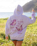 "To Live For the Hope of it All" Hoodie, adjustable drawstring hood and pocket, in Lilac - coastal preppy aesthetic beach style by Pink Palm Puff